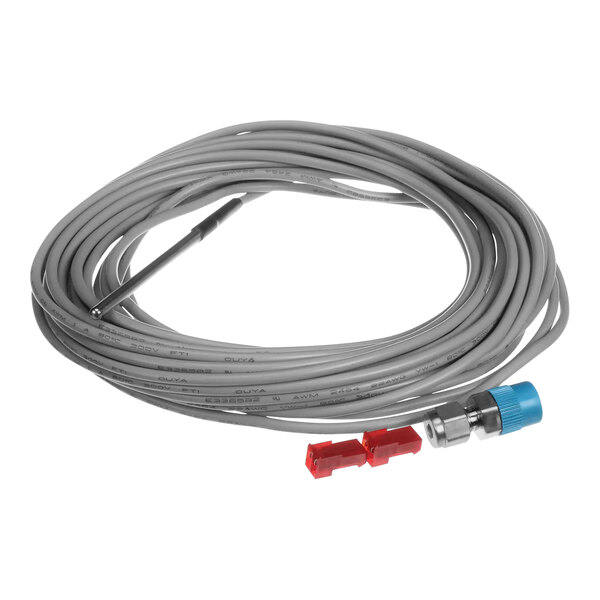 A gray Carrier thermister cable with red and blue connectors.