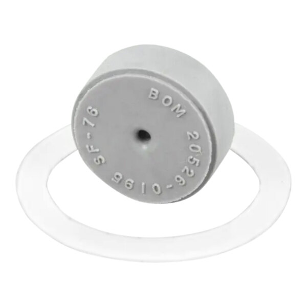 A Bunn grey and white gasket set with a grey round washer and a white round gasket.