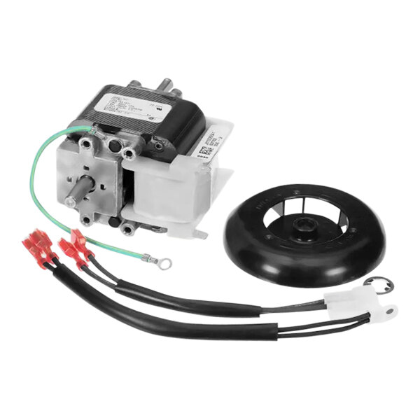 A Carrier inducer vent motor assembly with wires and a round disc.