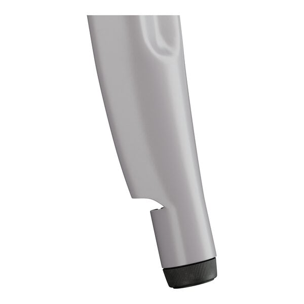 A Lancaster Table & Seating bar height outdoor table with chairs on a white background.