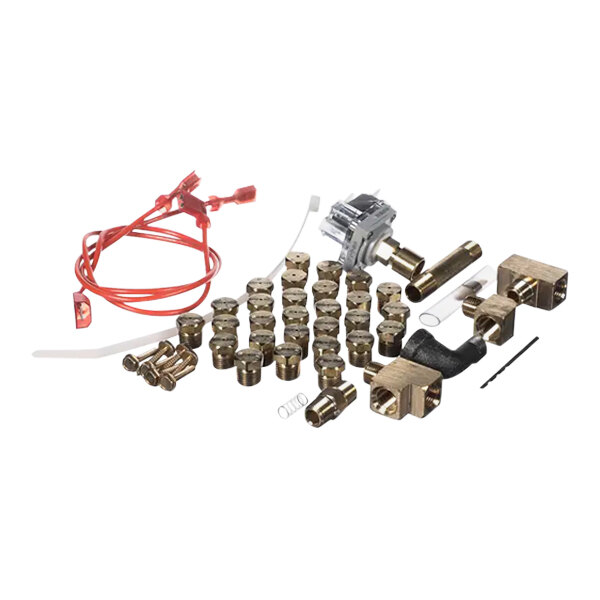 A Carrier gas conversion kit with brass and metal parts.