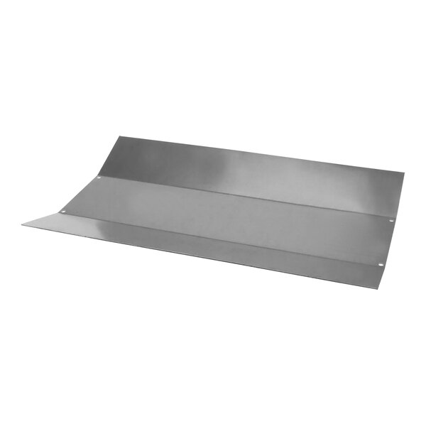 An American Range oven flame deflector, a rectangular metal container with a silver finish and holes.