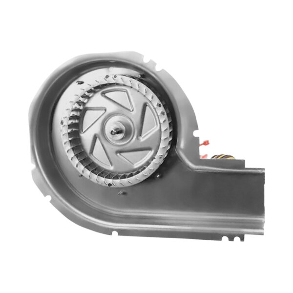 A Carrier inducer motor assembly with a circular metal object inside a metal housing.
