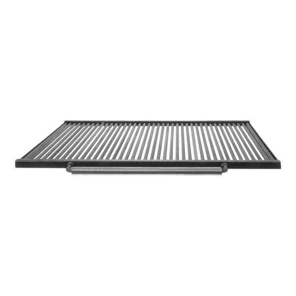 A black metal grill grid.