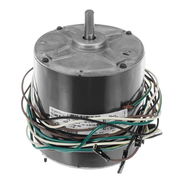A Carrier HC40GE463 condenser fan motor with wires around it.