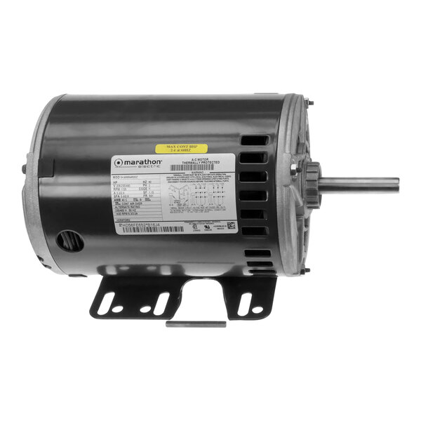 A Carrier HD56FE652 electric motor with a white label on a black background.