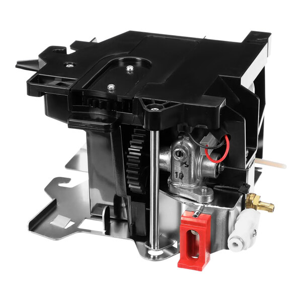 A black and silver Bunn Espresso Motor Drive Crescendo Group.