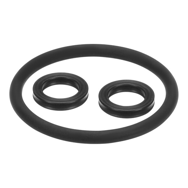 Two black round gaskets.