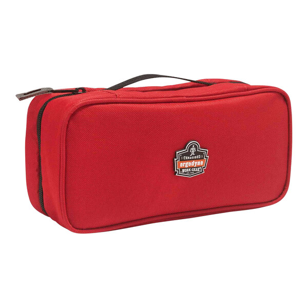 A red Ergodyne Arsenal large buddy organizer with a logo on it.