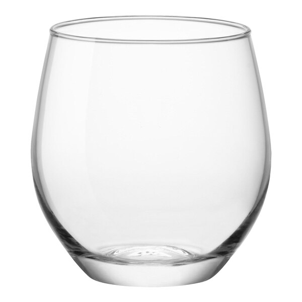 A clear Bormioli Rocco Kalix rocks glass.