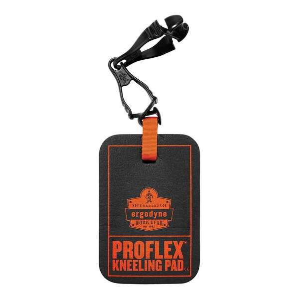 A black and orange tag for an Ergodyne ProFlex kneeling pad.