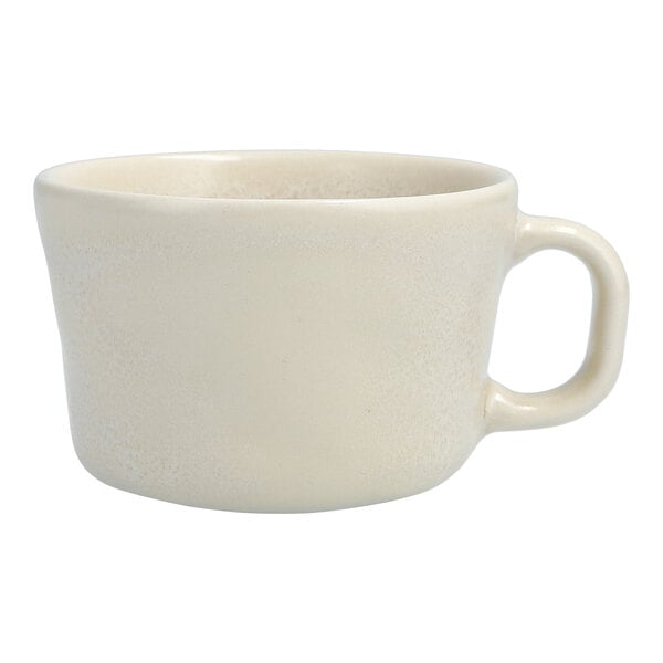 A white Cloud Terre espresso cup with a handle.