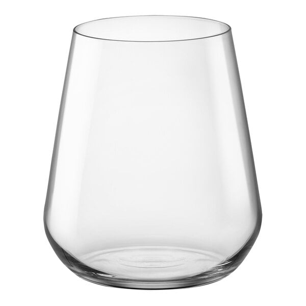 A clear Bormioli Rocco InAlto Uno water glass.