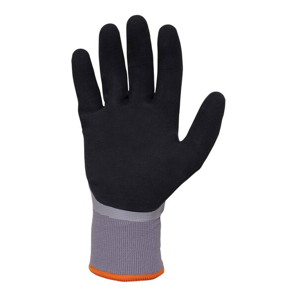 A close-up of an Ergodyne ProFlex warehouse glove with black mesh and orange trim on the wrist.