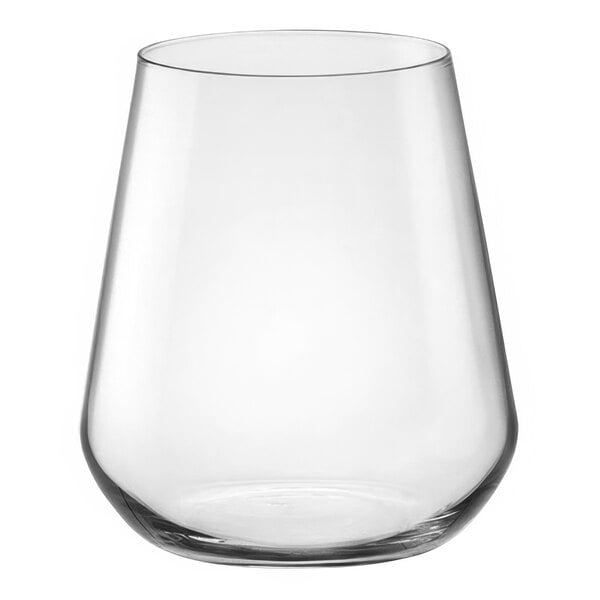A clear Bormioli Rocco InAlto Uno rocks glass.