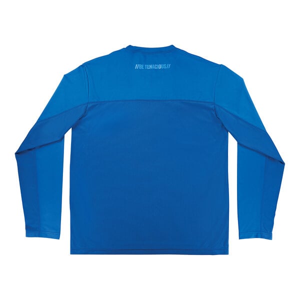 A blue Ergodyne long-sleeved cooling shirt.