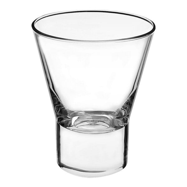 A clear Bormioli Rocco Ypsilon glass tumbler.