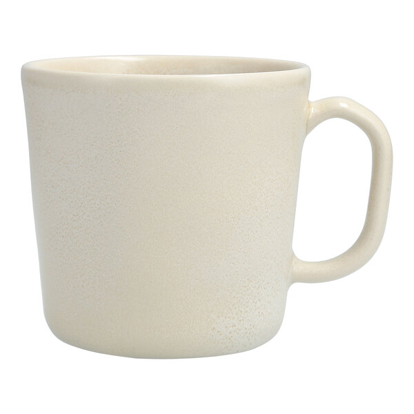 A white Cloud Terre By Fortessa Collection mug with a handle.