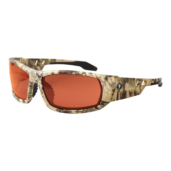 Ergodyne Skullerz ODIN Safety Glasses with Kryptek Highlander Camouflage Frame and Polarized Copper Lenses.