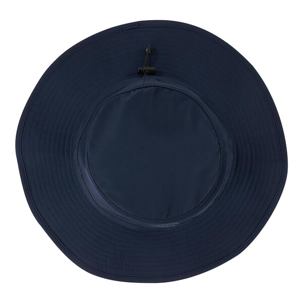 A navy Ergodyne evaporative cooling bucket hat with a black band.