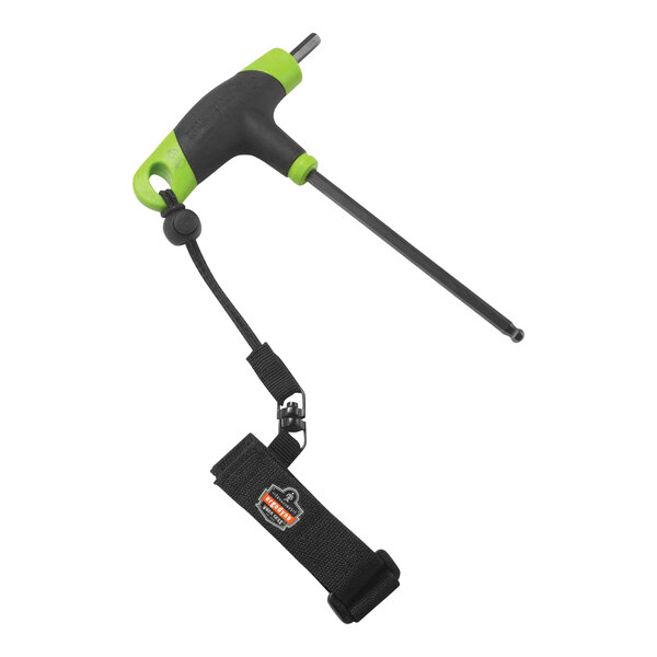 A black and green Ergodyne Squids wrist tool lanyard.