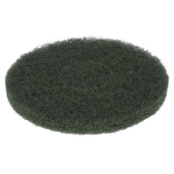 A close-up of a green Scrubble by ACS 55-13 floor pad.