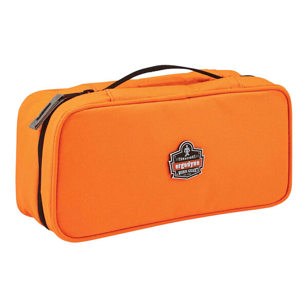 An orange Ergodyne Arsenal Buddy organizer with a black handle and logo.