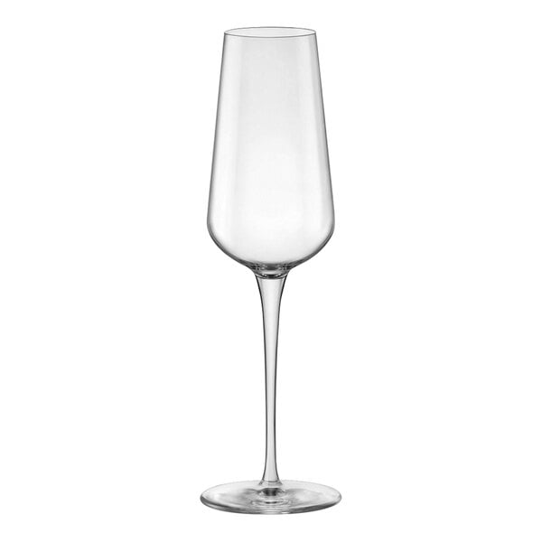 A clear Bormioli Rocco InAlto Uno wine glass with a stem.