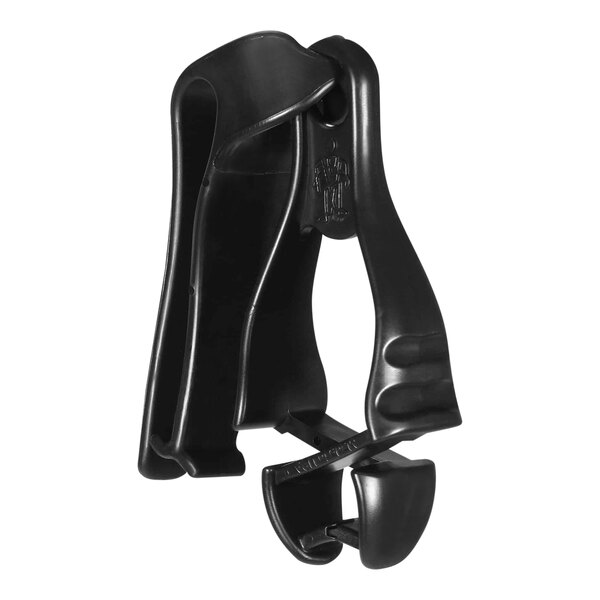 An Ergodyne Squids black plastic glove clip holder with belt clip.