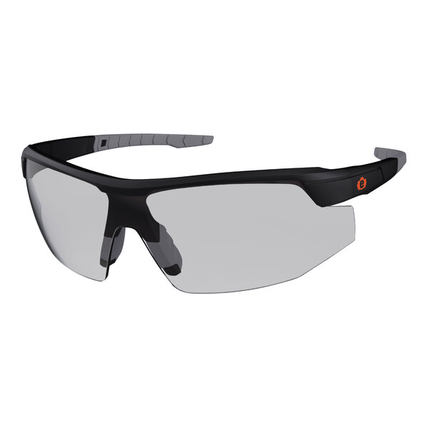 Ergodyne Skullerz SKOLL safety glasses with a black and grey frame.