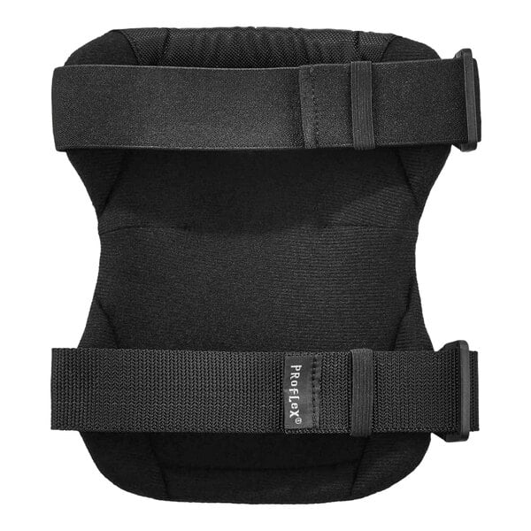 An Ergodyne ProFlex black knee pad with two black straps.