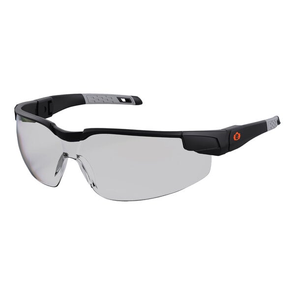 Ergodyne Skullerz DELLENGER safety glasses with black frame and clear lens.