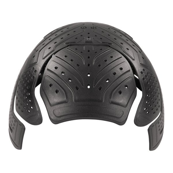 A white and black Ergodyne Skullerz bump cap insert with front and back holes.