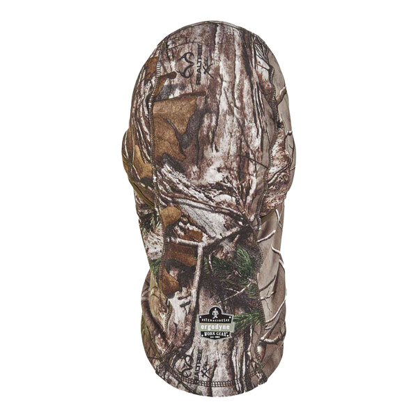 An Ergodyne N-Ferno camouflage fleece balaclava face mask with a camouflage pattern.
