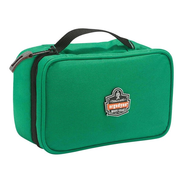 A green Ergodyne Arsenal Buddy Organizer with a black handle.