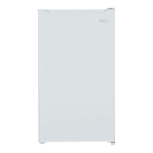 A white Danby Diplomat reach-in refrigerator with a black border.