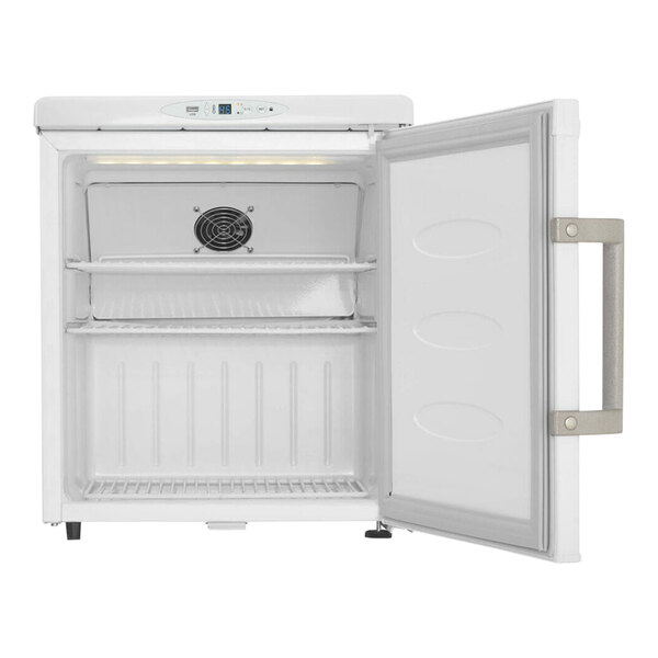 A white Danby Health medical refrigerator with a door open.