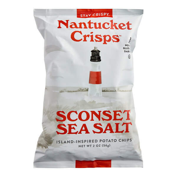 A bag of Nantucket Crisps Sconset Sea Salt potato chips.