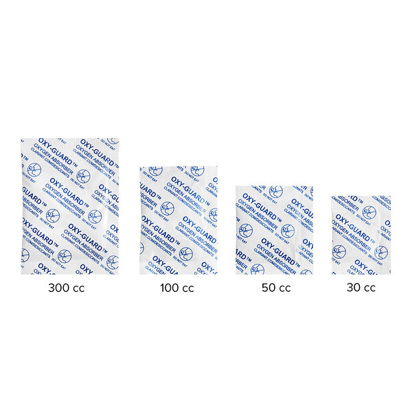 A close-up of a Clariant Oxy-Guard oxygen absorber package.