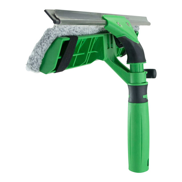 A green and black Unger VisaVersa Pro window washer with a squeegee.