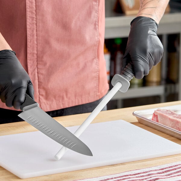 Schraf 12" Round Ceramic Sharpening Rod with TPRgrip Handle