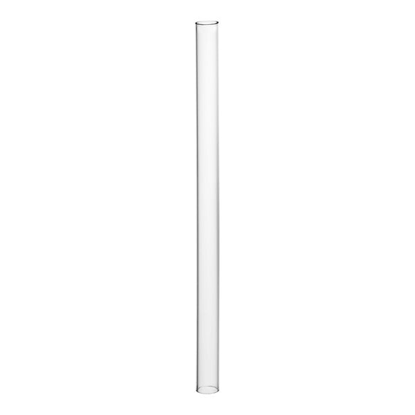A clear glass spray tube with a white base.