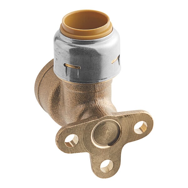 A SharkBite brass drop ear elbow.