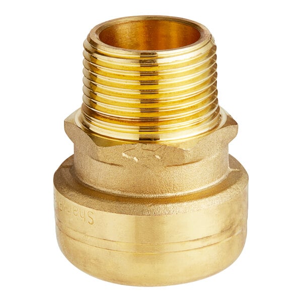 A SharkBite brass threaded male pipe fitting.