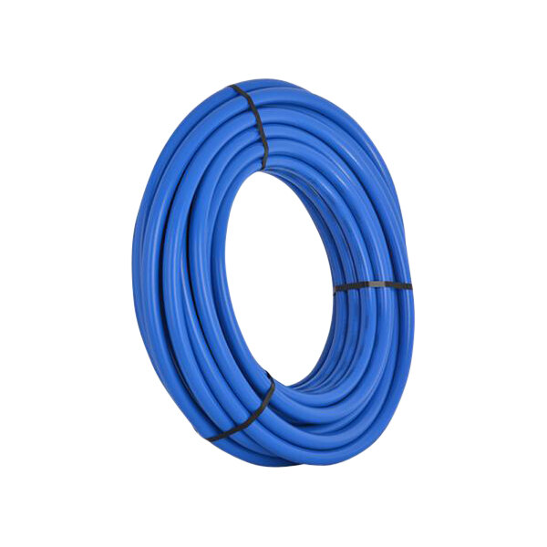 A roll of blue SharkBite PEX-B tubing.