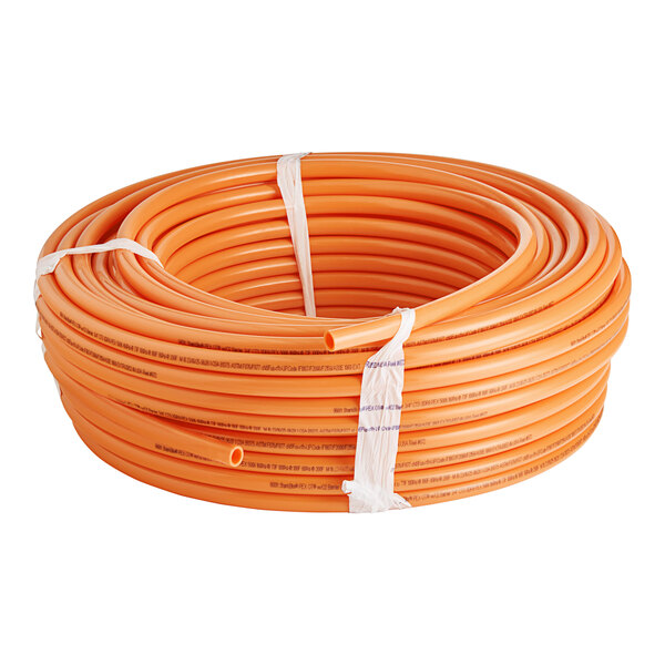 An orange SharkBite PEX tubing coil.