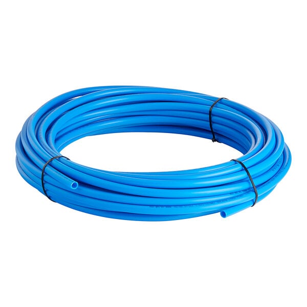 A blue SharkBite PEX-B tubing coil.