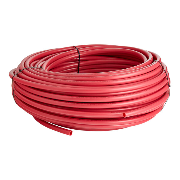 A roll of SharkBite red PEX-B tubing.
