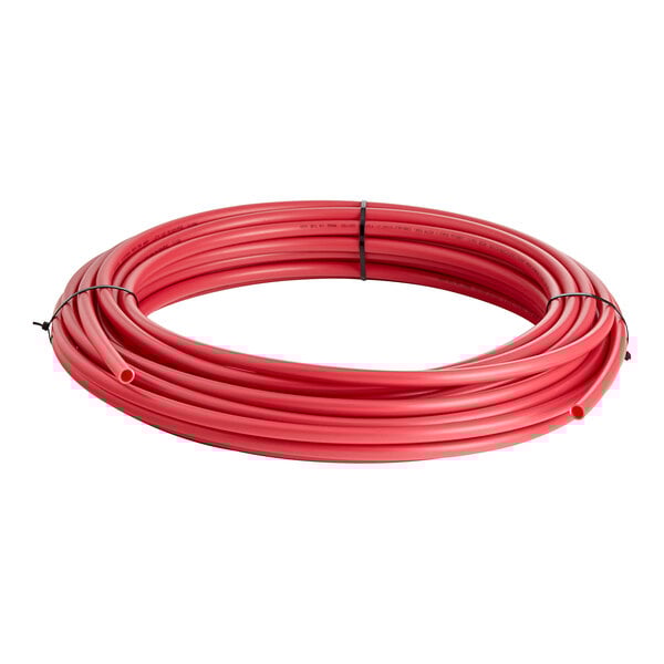 A roll of SharkBite red PEX-B tubing.