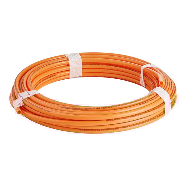 A roll of orange SharkBite PEX-C tubing.